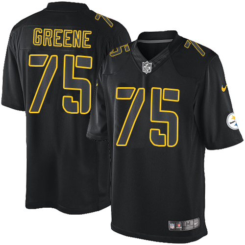 Men's Elite Joe Greene Nike Jersey Black - #75 Impact NFL Pittsburgh Steelers